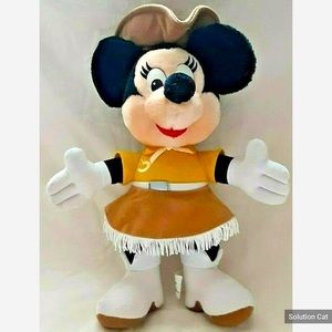 Rare Vintage Disneyland Walt Disney World Cowgirl Minnie Mouse 12" Tall